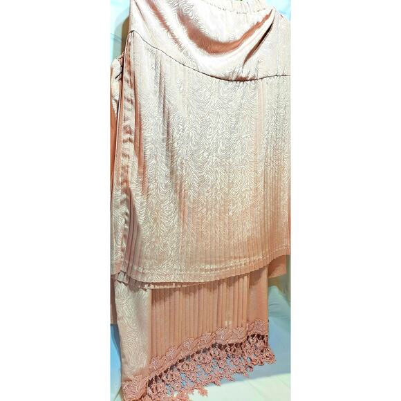 In The Mood Women's Skirt Set Pink Jacquard Tunic Top Micro-pleated Lace Midi 14 - Picture 16 of 16